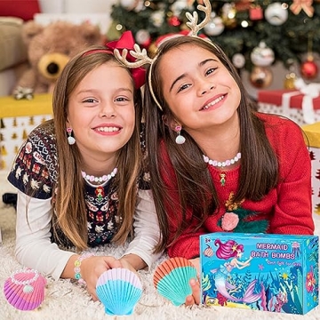 Enchanting Mermaid Bath Bombs with Jewelry Surprises for Girls