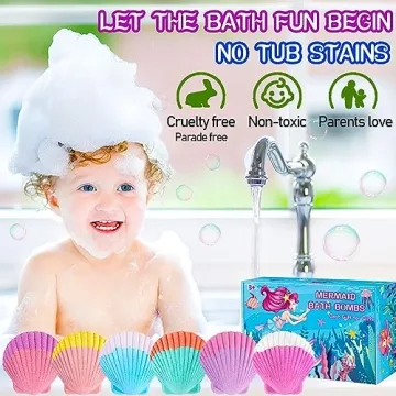 Enchanting Mermaid Bath Bombs with Jewelry Surprises for Girls