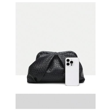 Floerns Elegant Vintage Ruched Leather Clutch Handbag