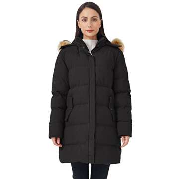 Stylish WenVen Women's Winter Puffer Coat Black 2XL