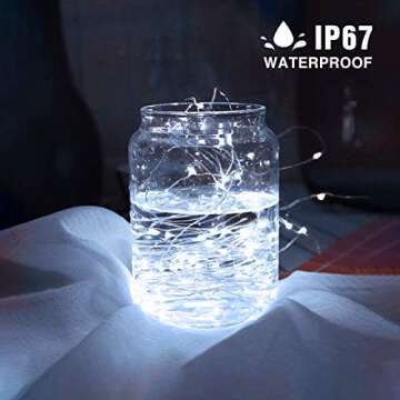 Onforu 16 Pack White Fairy Lights Battery Operated String Lights, 6.5ft 20 Mini LED Lights, IP67 Waterproof Twinkle Lights for Mason Jar Wedding Centerpiece Decor Christmas Bedroom