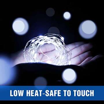 Onforu 16 Pack White Fairy Lights Battery Operated String Lights, 6.5ft 20 Mini LED Lights, IP67 Waterproof Twinkle Lights for Mason Jar Wedding Centerpiece Decor Christmas Bedroom