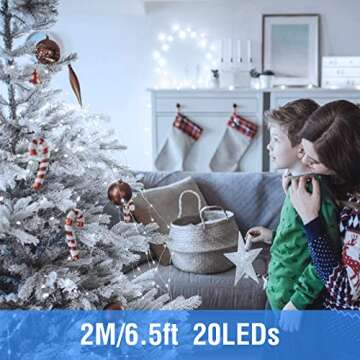 Onforu 16 Pack White Fairy Lights Battery Operated String Lights, 6.5ft 20 Mini LED Lights, IP67 Waterproof Twinkle Lights for Mason Jar Wedding Centerpiece Decor Christmas Bedroom