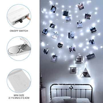Onforu 16 Pack White Fairy Lights Battery Operated String Lights, 6.5ft 20 Mini LED Lights, IP67 Waterproof Twinkle Lights for Mason Jar Wedding Centerpiece Decor Christmas Bedroom