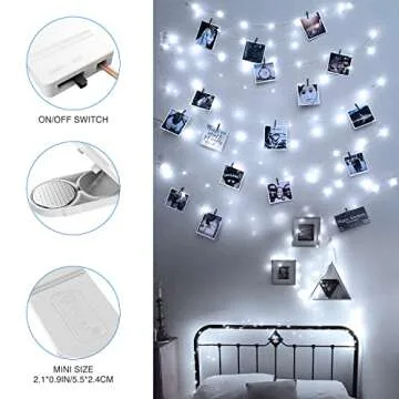 Onforu 16 Pack White Fairy Lights Battery Operated String Lights, 6.5ft 20 Mini LED Lights, IP67 Waterproof Twinkle Lights for Mason Jar Wedding Centerpiece Decor Christmas Bedroom