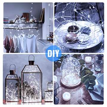 Onforu 16 Pack White Fairy Lights Battery Operated String Lights, 6.5ft 20 Mini LED Lights, IP67 Waterproof Twinkle Lights for Mason Jar Wedding Centerpiece Decor Christmas Bedroom