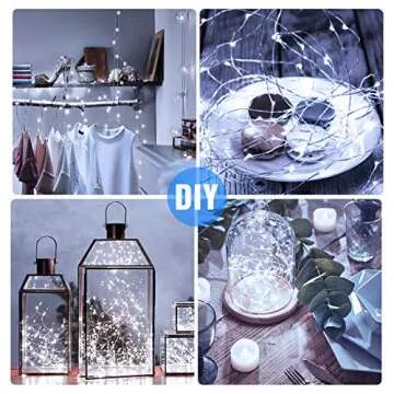 Onforu 16 Pack White Fairy Lights Battery Operated String Lights, 6.5ft 20 Mini LED Lights, IP67 Waterproof Twinkle Lights for Mason Jar Wedding Centerpiece Decor Christmas Bedroom