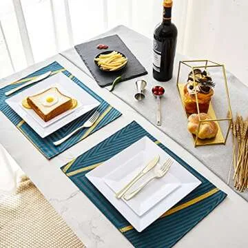 N9R 60 PCS Disposable Square Plates for Events