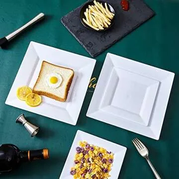 N9R 60 PCS Disposable Square Plates for Events