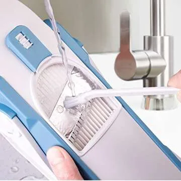 ONCE FOR ALL Safe Mandoline Slicer 5 in 1 Vegetable Cutter, Strips Julienne Dicer Adjustable Thickness 0.1-8 mm for Kitench Fast Meal Prep (Light Blue)