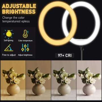Hagibis 21 inch Ring Light with Stand Outer 55W 5600k Dimmable LED Light, Tripod Stand,and Phone Holder，Remote Controller,Carrying Bag ，CRI 97+ 2540lux, for Streaming Home Office Zoom Call Lighting