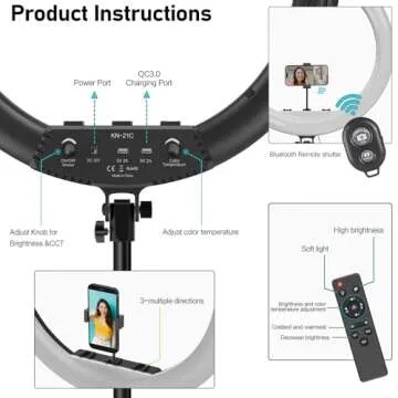 Hagibis 21 Inch Ring Light with Stand for Perfect Lighting