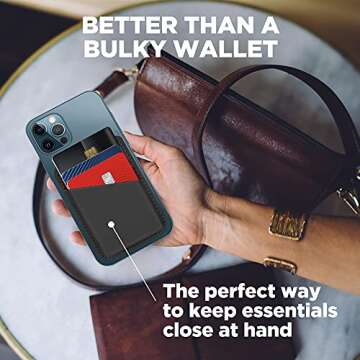 VIBESIDE Magsafe Wallet Compatible with iPhone 14 & iPhone 13 Pro Max – Mag Safe Secure Credit Card Holder – Vegan Leather. Magnetic Card Wallet Holder - Apple iPhone 14,13,12 Compatible Navy Blue