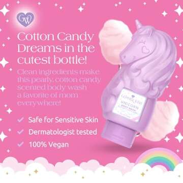 Glimmer Wish Unicorn Kids Body Wash with Vanilla Cotton Candy