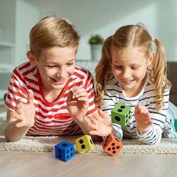 THE TWIDDLERS 48 Large Foam Dice Set, 1.5 Inch - Colorful & Educational - Learning Toys for Kids, Kindergarten, Preschool, Classrooms, Math Games