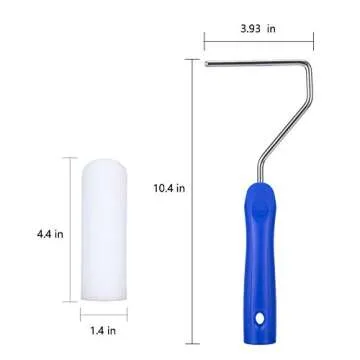 Mister Rui Paint Roller, Foam Paint Roller 4 Inch High Density, Sponge Refills with Roller Frame, Pack of 3, Small Paint Roller Set for Home Painting and DIY Projects