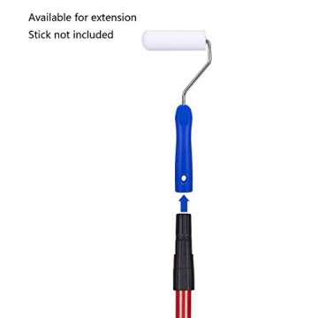 Mister Rui Paint Roller, Foam Paint Roller 4 Inch High Density, Sponge Refills with Roller Frame, Pack of 3, Small Paint Roller Set for Home Painting and DIY Projects