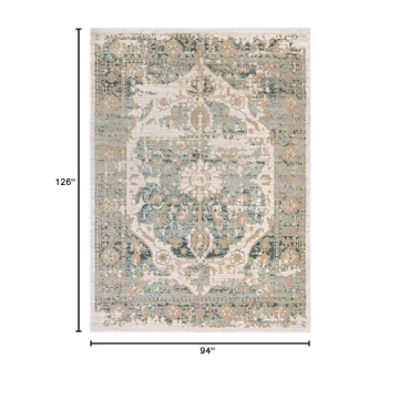 Well Woven Millie Tribal Mint Blue Medallion Rug 8x11