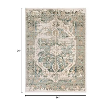 Well Woven Millie Tribal Mint Blue Medallion Rug 8x11