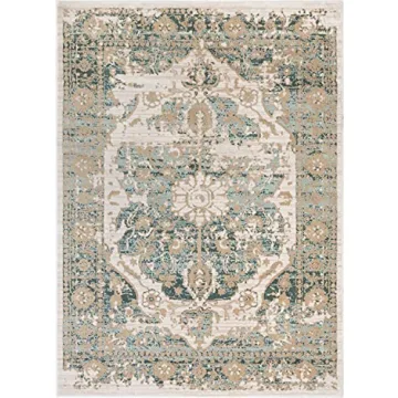 Well Woven Millie Tribal Mint Blue Medallion Rug 8x11