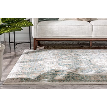 Well Woven Millie Tribal Mint Blue Medallion Rug 8x11