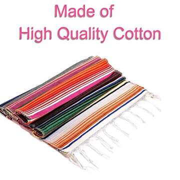 Fowecelt Mexican Serape Table Runner 14 x 84 Inch for Mexican Party Wedding Decorations Outdoor Picn...