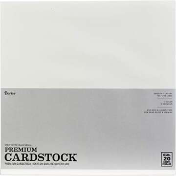 Darice GX-2200-18 20-Piece Card Stock Paper, 12 by 12-Inch, White