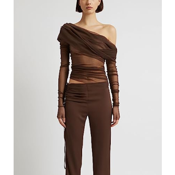 Trendy Off Shoulder Long Sleeve Top for Women