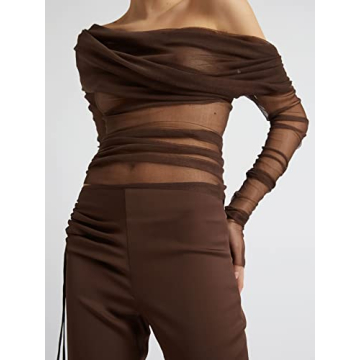 Trendy Off Shoulder Long Sleeve Top for Women