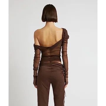 Trendy Off Shoulder Long Sleeve Top for Women