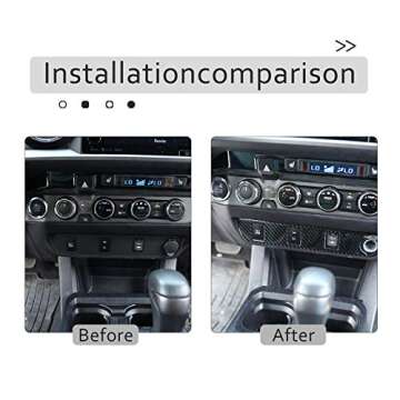 TongSheng Compatible with Tacoma 2015 2016 2017 2018 2019 2020 2021 2022 2023 Soft Carbon Fiber 3D Sticker Center Console Cigarette Lighter Panel Interior Car Accessories (Black Carbon Fiber)