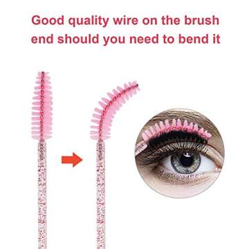 CHEFBEE 100PCS Disposable Eyelash Brush, Mascara Wands Makeup Brushes Applicators Kits for Eyelash E...