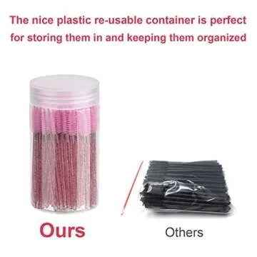 CHEFBEE Disposable Eyelash Brush Set with Container - 100 PCS