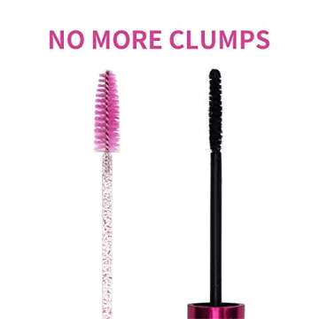 CHEFBEE 100PCS Disposable Eyelash Brush, Mascara Wands Makeup Brushes Applicators Kits for Eyelash Extensions and Eyebrow with Container (Pink)