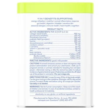 Dog Vitamins Multivitamins - 11 in 1 Nutritional Powder