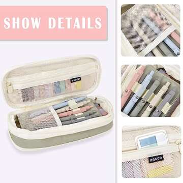 27 Pcs Aesthetic School Supplies Include 12 Pcs Aesthetic Highlighters Bible 1 Ppcs Big apacity Pen Case Bag 5 Pcs Retractable Quick Dry Gel Ink Pens 9 Pads Clear Sticky Tabs for School Office Home