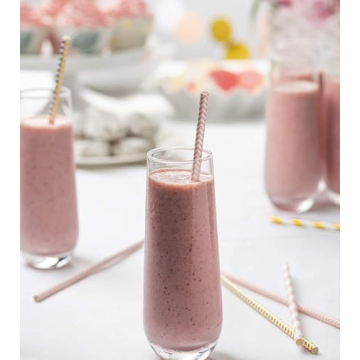 Eco-Friendly Pink & Gold Paper Straws - 200 Pack