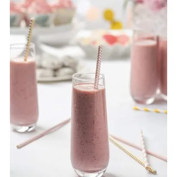 Eco-Friendly Pink & Gold Paper Straws - 200 Pack