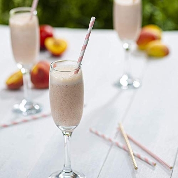 Eco-Friendly Pink & Gold Paper Straws - 200 Pack
