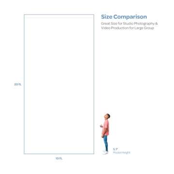 LimoStudio 10' x 20' (W x H) Dark Black Backdrop Background Screen, High Density Premium Grade A+ 200GSM Synthetic Material Fabric, Solid Seamless Black Muslin for Professional Photo Studio, AGG1601