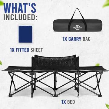 High Stream Gear Toddler Cot Bed: Kids Travel Camping Bed, a Portable Folding Cot for Kids Great for Outdoors and Young Guests at Home. Comfortable Kids Sleeping Cot Easy to Store and Use