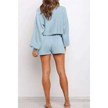 ZESICA Women's Casual Long Sleeve Sweatsuit in Blue