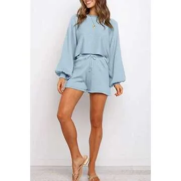 ZESICA Women's Casual Long Sleeve Sweatsuit in Blue