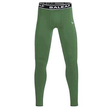 BALEAF Youth Compression Pants Boys Leggings Kids Baseball Pants Tights Base Layer Football Basketball Sports Army Green Size XS