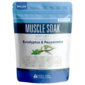 Muscle Soak Bath Salt 32 Ounces - Epsom & Essential Oils for Recovery