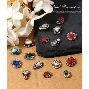 Elegant 24 Pcs Retro Gold Nail Charms for Nail Art