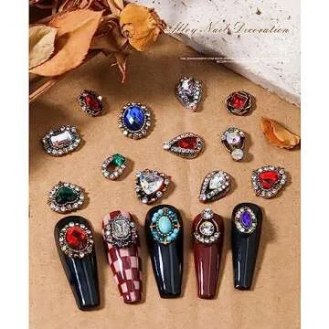 Elegant 24 Pcs Retro Gold Nail Charms for Nail Art