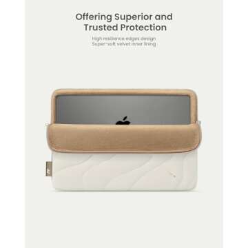 tomtoc 360 Protective Puffy Laptop Sleeve for 13-inch MacBook Air M4 2025/M3/M2/M1 A3113 A2681, MacBook Pro M2/M1, iPad Pro M4/Air (M3/M2), Quilted Soft Puffer Bag for 13-inch Surface Pro, Copilot+PC