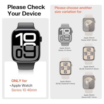 Tensea 6Pack Compatible with Apple Watch Screen Protector 46mm 42mm 45mm 41mm 44mm 40mm Accessories,...