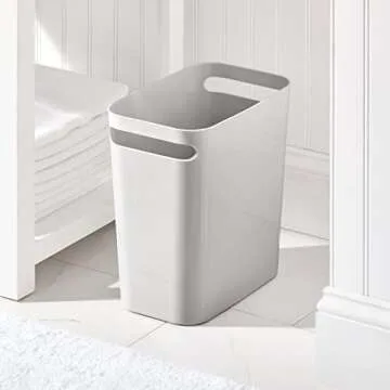 Compact 2.5 Gallon Trash Can in Gray for Home Use